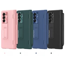 حافظة هاتف متكاملة الهيكل والواقي للشاشة مع قلم حبر، متوافقة مع سامسونج جالاكسي Zfold7، Zfold6، Zfold5، Zfold4، Zfold3 / OnePlus Open / Oppo Find N3، حافظة واقية كاملة الجسم مع زجاج مقسى، تصميم محايد مع حامل