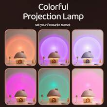 New Atmospheric Light Mushroom House Humidifier Small Desktop Spray Home Office Bedroom Colorful Silent Gift Essential Cute Bedside Decoration Women's Gift Battery Capacity 2000mAH