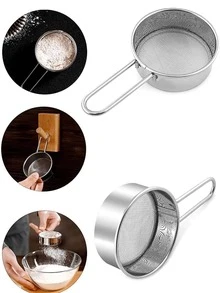 Stainless Steel Vibrating Sifter For Powdered Sugar, Cocoa Powder, Matcha Powder, Flour, Tea Leaves, Multi-Purpose Baking Mesh Strainer - Silver - View 4
