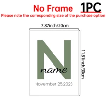 1pc Customized Initial Letter Print, Can Print Name, Personalized Canvas Wall Art With Name/Initial Print, Nursery Decor, Birth Commemorative Painting, Frameless Canvas, Optional Frame, Slow Life Style, Customized Wall Art, Retro Style, Multifunctional, Durable, Decorative, Reusable, Exquisite, Fashionable, High Quality, Vibrant Colors, Modern, Customized, Personalized - Multicolor - View 19