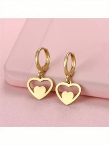 5Pairs Fashion Sweet Stainless Steel Earrings For Girls Heart Butterflies Flowers Mix Style Daily Matching Party Travel Friends Gifts Accessories