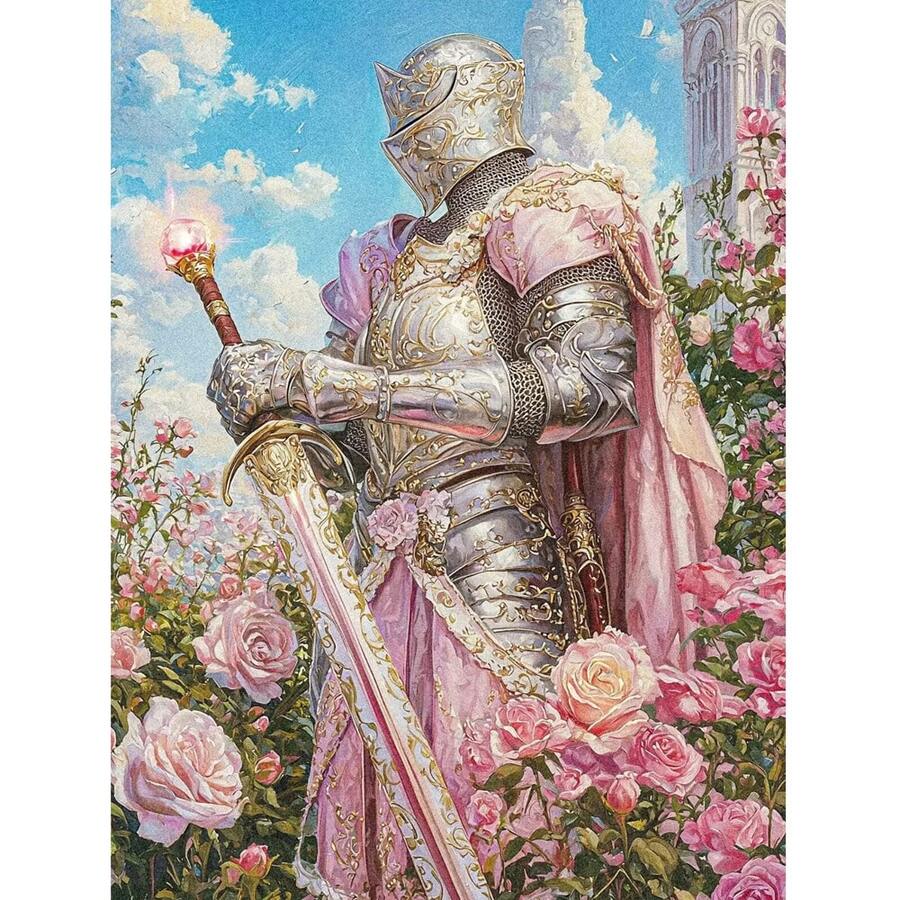 Bộ tranh đính kim cương 5D hình tròn hoàn chỉnh, Chiến binh Thánh, Tranh thêu kim cương 5D tự làm, Trang trí nhà cửa, Lý tưởng để trang trí tường nhà hoặc làm quà tặng ngày lễ cho bạn bè - Nhiều màu - Xem 1