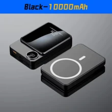 10000mAh Magnetic Charger Power Bank Wireless 22.5W USB-C Foldable Stand LED Display For IPhone 16/15/14/13/12 All Series - 黑色 - 查看 8