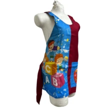 Apron For Teachers And Educators: Exclusive Designs - Red Blue - View 2