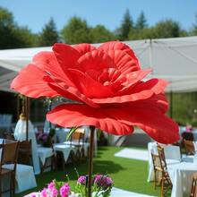 1 件人造 PE 泡沫大花，适用于橱窗展示、婚礼和活动装饰 - 紅色 - 查看 6