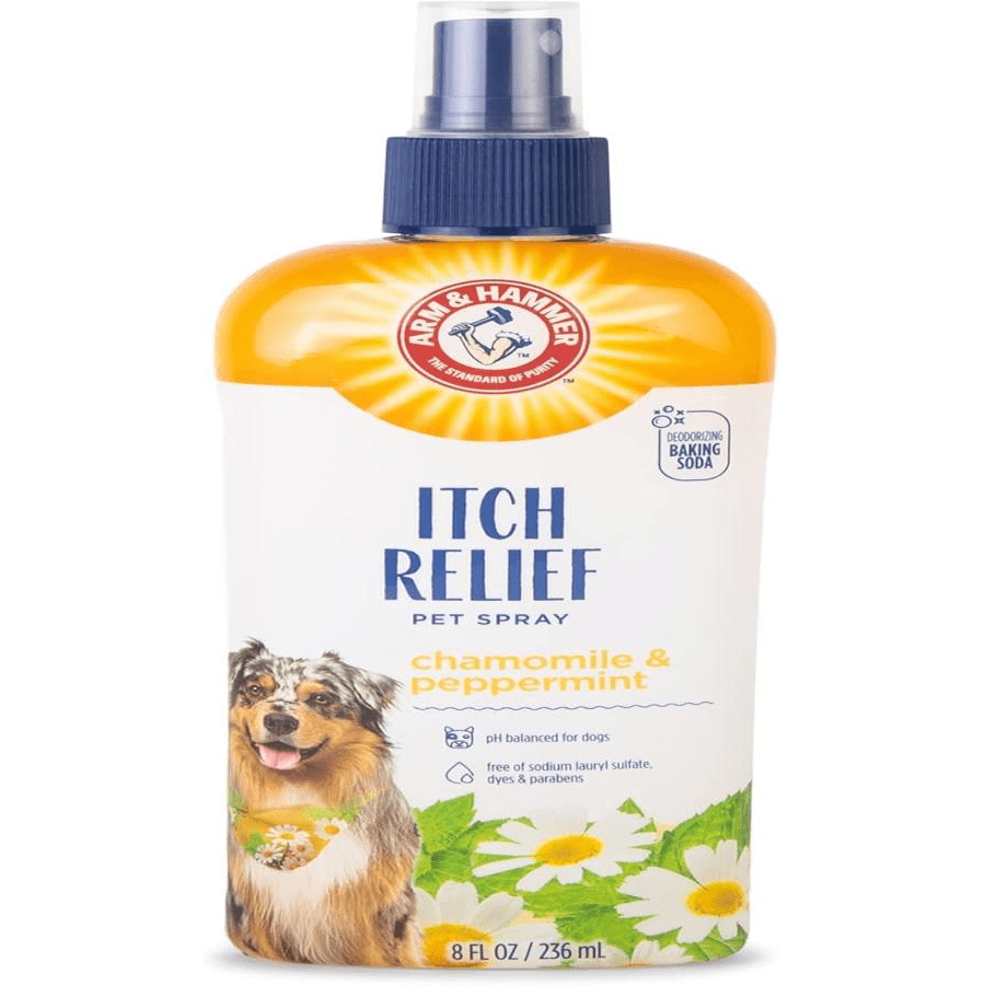 Arm &Amp; Hammer For Pets Itch Relief Spray For Dogs - Dog Itch Relief With Baking Soda Chamomile &Amp; Peppermint Scent - Professional Dog Skin Care Spray - Anti Itch Spray For Dog, Itchy Dog Skin Relief 8oz