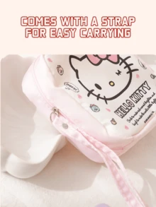 Túi đựng mỹ phẩm chống nước Sanrio My Melody, Túi đựng màu hồng dễ thương có khóa kéo trơn tru, Vải bền, Lớp lót, Dây đeo di động, Hoàn hảo để sử dụng hàng ngày và khi đi du lịch, Lý tưởng cho phụ nữ và thanh thiếu niên, Tuyệt vời để đựng đồ trang điểm và đồ vệ sinh cá nhân - Giai điệu - Xem 7