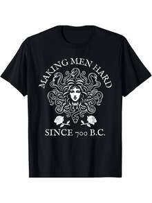 Funny Medusa Shirt | Making Men Freeze Since 700 BC Graphic Tee | Men Gifts Graphic Tees Shirts Men Stylish T-Shirts - 黑色 - 查看 11