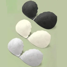 3 Pares de Sutiãs Autoadesivos de Renda, Sutiãs Autoadesivos Invisíveis (Com Alças de Ombro Transparentes e Tampas de Mamilo Grátis), Sutiãs Push-Up Sem Costas, Capas de Sutiã de Silicone Reutilizáveis - Multicolorido - Visão 15