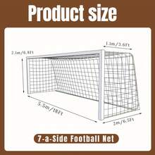 1pc Football Goal Net, Standard Size, PE Material, Suitable For Football Match Training, Yard Practice, Football Training Auxiliary Tool, Easy To Install And Durable Football Goal Replacement Net (Goal Posts Not Included)