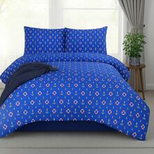 CAQQA 2/3 Piece Cotton Woven Duvet Cover Set | Duvet Cover And Pillow Case, Modern Bedding For Bedroom - Royal Blue - View 2