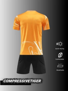 2pcs Personalized Orange Soccer Uniform: Custom Name, Number & Team Design For Players. Elevate Your Soccer Game With This Personalized Uniform. The Eye - Catching Design And Quality Fabric Ensure You Look And Feel Great While Playing. Halloween, Thanksgiving, Christmas And New Year Gifts