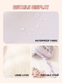 Túi đựng mỹ phẩm chống nước Sanrio My Melody, Túi đựng màu hồng dễ thương có khóa kéo trơn tru, Vải bền, Lớp lót, Dây đeo di động, Hoàn hảo để sử dụng hàng ngày và khi đi du lịch, Lý tưởng cho phụ nữ và thanh thiếu niên, Tuyệt vời để đựng đồ trang điểm và đồ vệ sinh cá nhân - Giai điệu - Xem 6