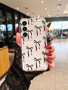 Bow-Knot 1pc Transparent Bowknot Design Protective Phone Case Compatible With Samsung Galaxy S25/A14/A23 5G/A15/A32/A33/A24/A51/A53/S20 FE/S21/S22/S23/S24/S25/S24UITRA/A71/A55/A36/S21 Ultra/S23 Ultra, Soft Full-Coverage Anti-Drop Case, Suitable For Friends, Family, Couples, Yourself