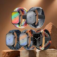 5 条装快速释放编织环磁力表带，兼容 Series11 42 毫米 46 毫米，男女适用，兼容 Ultra 49 毫米 45 毫米 44 毫米 46 毫米 42 毫米 41 毫米 40 毫米 38 毫米 Ultra 2/Ultra，休闲柔软尼龙弹性编织表带，兼容 可调节 Series11/10/9/8/7/6/5/4/3/2/1/SE - 38/40/41mm(Series10 42mm) - 查看 21