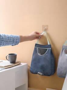 1个塑料袋收纳架，壁挂式塑料袋支架，网状储物袋，塑料袋分配器，厨房配件