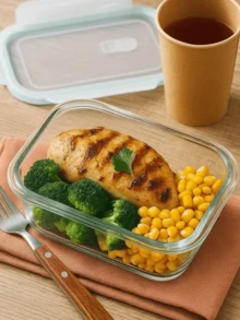 Kit 3 Potes De Vidro Borossilicato Com Tampa Hermética 4 Travas Antivazamento 1040ML 640ML 330ML Marmita Freezer Micro-ondas