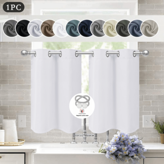 1pc/2pcs Blackout Short Kitchen Curtains, Suitable For Cabinet Sink Windows, Are Small Half-Curtains, And Also Applicable To RVs, Basements, Bathrooms And Sunrooms,Room Decor