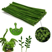 100根高密度柔性扎带，53色针织花茎，可弯曲针织花茎，灰色工艺毛根，纯色针织花茎，工艺毛根配件，针织毛根用于手工制作，蓬松毛根，工艺品和装饰品，多功能DIY花束扎带材料 - 彩色 - 查看 19