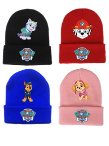 PAW Patro Unisex Hand-Knitted Cute Puppy Knitted Hat, Chase Rubble Zuma Skye Rubble Tracker Rex Knitted Hat, Christmas Gift, Birthday Gift