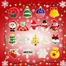 18 piezas Juego de adornos navideños luminosos para zapatos, que brillan en la oscuridad, estilo clásico de adornos de plástico para zuecos y sandalias, accesorios de decoración festiva DIY para hombres y mujeres, árbol+alce+hombre+muñeco de nieve+hombre de jengibre, adecuado para decoración navideña, meditación y decoración del hogar, decoración navideña, idea de regalo perfecta, decoración navideña para el hogar, decoraciones navideñas, accesorio de decoración de habitación, 2025