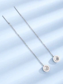 Alambre para pendientes romanos de acero con diamantes blancos