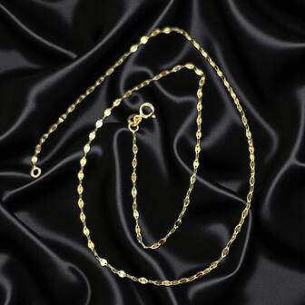 Collar o Cadena de Hojuela en Oro Italiano de 10k 40cmx1mm