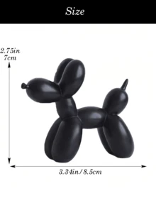 气球狗雕塑，现代艺术家家居装饰雕像，家居摆件，时尚动物艺术品，适合摆放在咖啡桌或厨房，与房间颜色和谐搭配，金属质感黑白狗雕塑