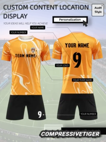 2pcs Personalized Orange Soccer Uniform: Custom Name, Number & Team Design For Players. Elevate Your Soccer Game With This Personalized Uniform. The Eye - Catching Design And Quality Fabric Ensure You Look And Feel Great While Playing. Halloween, Thanksgiving, Christmas And New Year Gifts
