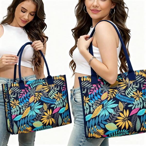 Utility Large Tote Bag, Women Casual Shoulder Bags For Work Gym Beach Travel Shopping Grocery College