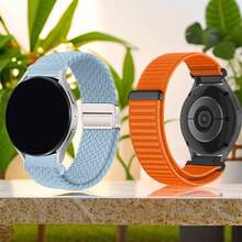 2 piezas Correa magnética universal de 18mm, 20mm, 22mm + Correa con cierre de gancho y bucle compatible con Samsung Galaxy Watch 7 6 5 4 /Garmin Venu Venu2 Venu3 Venu3S, Brazaletes de repuesto de nailon trenzado de liberación rápida compatibles con Garmin Vivoactive5 4/Vivoactive 4s/Forerunner245 645 255 265 255S 265S/Hua Wei Watch GT5 GT4 GT3 GT2 GT/Watch 4/4pro/Amazfit BIP6 BIP5 GTR4 GTR3 GTS4 GTS3/GTR Mini/Pop Pro/Xiao Mi Watch S4 S3 S2 Accesorios de reloj inteligente