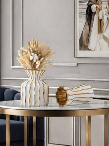 1 pieza Jarrón de estilo nórdico de cerámica con textura, adecuado como jarrón decorativo de oficina, jarrón de mesa de sala de estar para flores frescas o secas, y jarrón decorativo de entrada. Decoración del hogar, decoración de la habitación, jarrón de flores, jarrón de vidrio