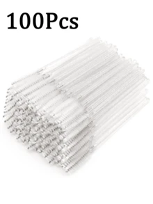 200/100/50/10支装睫毛刷、睫毛膏刷（带收纳盒）、一次性软毛眉刷、睫毛嫁接刷、眉刷、蓖麻油刷（晶莹白）、赠品 - 白色 - 查看 9