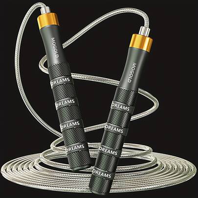 MOGOLD 1 conjunto de corda de pular de liga de alumínio, mini equipamento de exercícios aeróbicos para queima de gordura, acessórios de ginástica ajustáveis em PVC para ambientes internos, esportes, academia, exercícios em casa, corda de pular, corda de pular, corda de pular, corda de pular