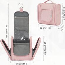 Women Travel Toiletries Bag With Dry Wet Separation For Bathroom Shower, Makeup & Cosmetic Storage (Pink)