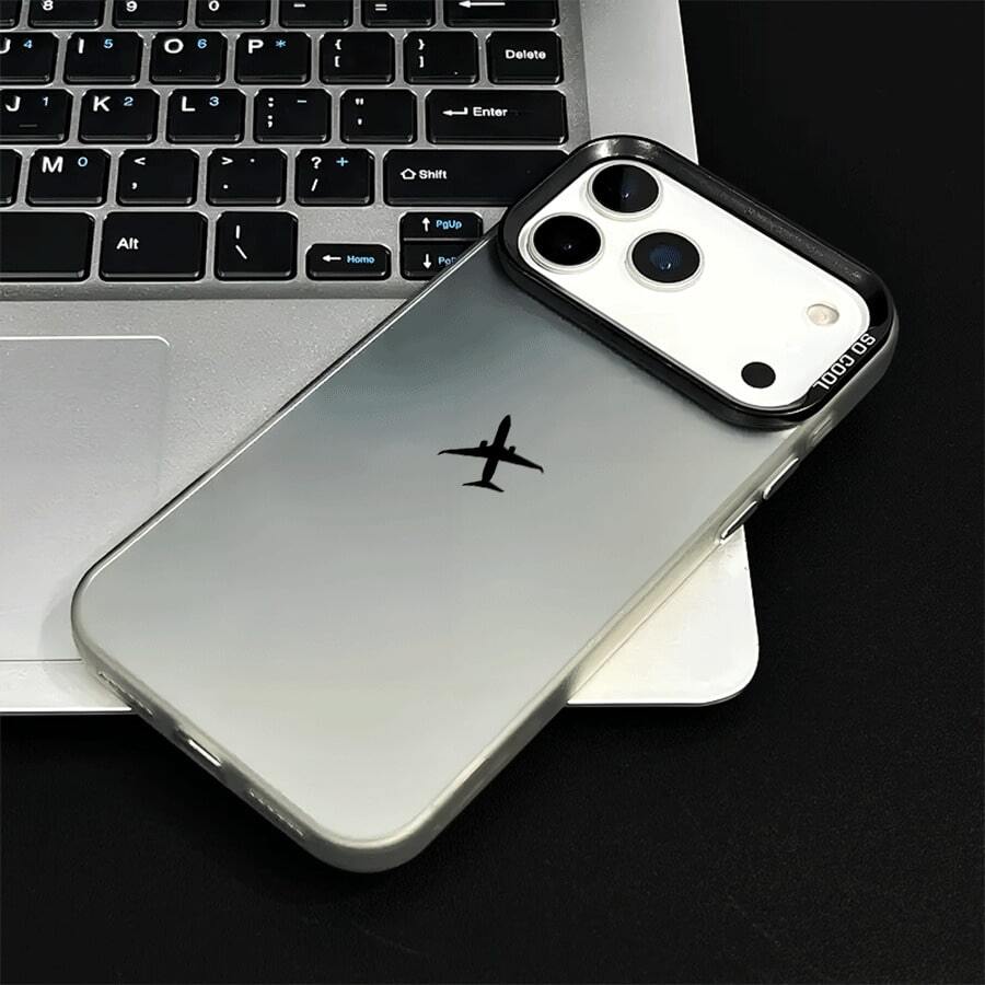 Small Plane 2 Design Phone Case, Suitable For IPhone17, 16, 15, 14, 13, 12, 11 Pro Max X XS Max 8, 7 Plus Series, Black, Silver, Pink And Purple, Anti-Collision Phone Case, Gifts For Friends And Family For Halloween, Christmas And Thanksgiving, Anti-Collision Case, Holiday Gifts, High Quality Materials, Smart Phone Case, Technology Enthusiasts, Gift Shoppers - 黑色 - 查看 1