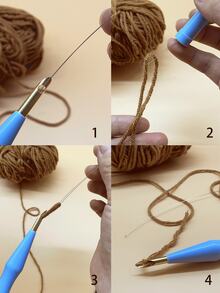 Punch Needle Kit, Beginner Punch Needles, 4-Level Adjustable Punch Needle, Cross Stitch Punch Needle Tools