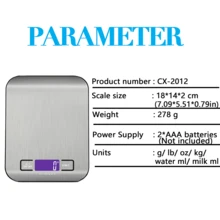 AOYI 5kg/11lb Digital Kitchen Scale, 0.1g High Precision, Grams And Ounces, For Cooking, Baking, Meal Prep, Batteries Not Included - Multicolor - View 11