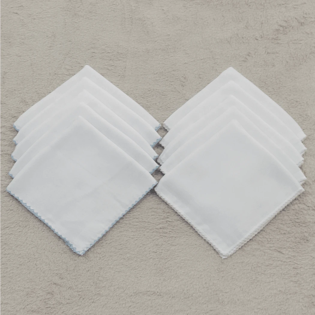 Baby Essentials – 32x32cm Double Diaper Kit 10 Units 100% Cotton With Delicate Piquet - 藍白色 - 查看 1