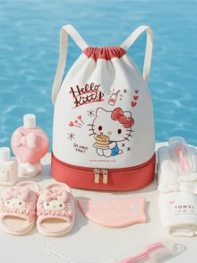 Sanrio Hello Kitty Swim Bag, Stylish Purple Drawstring Backpack with Wet and Dry Sections, Adjustable Shoulder Strap, Splash-Resistant Design, Great for Pool Trips and Vacations, Perfect for Teens and Young Adults, Ideal for Swimming Classes and Vacations, Perfect for Teens and Young Adults, Ideal for Swimming Classes and Vacations, Perfect for Teens and Young Adults, Ideal for Swimming Classes and Weekends, aged - 查看 4