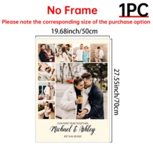 1 Tranh ghép ảnh cá nhân hóa làm quà tặng: Kỷ niệm ngày cưới, 1 Tranh in trên vải canvas theo yêu cầu - Món quà lý tưởng cho đám cưới, kỷ niệm và trang trí nhà cửa, khung ảnh tùy chọn - Nhiều màu - Xem 13