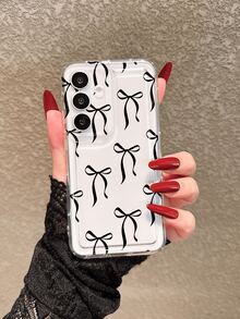 Bow-Knot 1pc Transparent Bowknot Design Protective Phone Case Compatible With Samsung Galaxy S25/A14/A23 5G/A15/A32/A33/A24/A51/A53/S20 FE/S21/S22/S23/S24/S25/S24UITRA/A71/A55/A36/S21 Ultra/S23 Ultra, Soft Full-Coverage Anti-Drop Case, Suitable For Friends, Family, Couples, Yourself