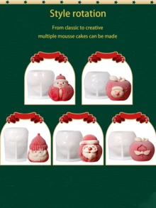 Moule en silicone en forme de pomme de Noël pour personnes âgées, fabriqué en matériau silicone, à utiliser