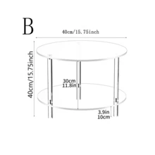 1 Set Acrylic Side Table, Removable Coffee Table Suitable For Living Room, Bedroom, Bathroom, Hallway Storage Rack - Transparent - View 8