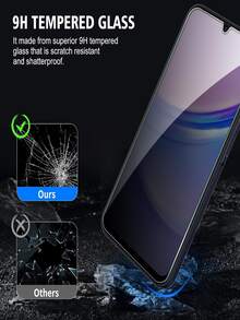 3Pcs Privacy Anti Spy Tempered Glass Film Phone Screen Protector Compatible With Samsung Galaxy/Compatible With IPhone 17/Compatible With Xiaomi/Redmi 9H Explosion-Proof And Scratch Resistant Protective Film - Black - View 6