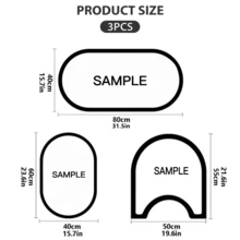 1/3pcs Bathroom Anti-Slip Absorbent Mat, Faux Pearl Butterfly Silica Gel Mat, Retro Pattern Bathroom, U-Shaped Toilet Mat, Washbasin Absorbent Foot Mat, 2.5mm Thickness Christmas Decor Kitchen Rug - Clear - View 9