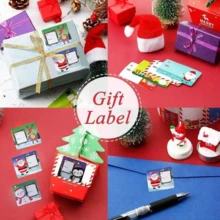 60pcs/Roll Christmas Gift Tags Stickers, 5.7cm X 7cm, Writable Self-Adhesive Multi-Purpose Holiday Decoration Labels, For Gift Packaging, Daily Use, Various Styles, Christmas Decor, Christmas, Christmas Crafts - Multicolor - View 3