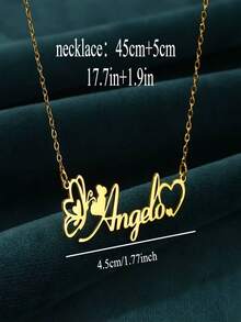 Customized Personalized Butterfly & Heart Name Necklace, Customizable With Your Name, 18K Gold Stainless Steel Necklace, Unique Design, Fashionable And Elegant, Versatile And Eye-Catching, Perfect Jewelry For Girls, Suitable For Weddings, Birthdays, Valentine's Day, Mother's Day, New Year Charm. - Multicolor - View 6