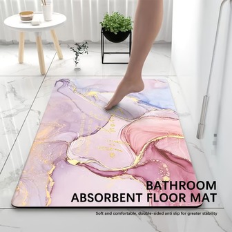 Alfombra de baño de diatomita de estilo de lujo, alfombra de piso de baño, diseño elegante con tema de relajación