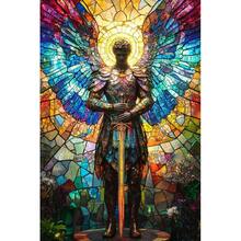 Colorful Glass Angel Warrior DIY Diamond Painting Kit - Round Diamond Mosaic Craft Set, Home Decor And Unique Birthday Gift - Multicolor - View 15